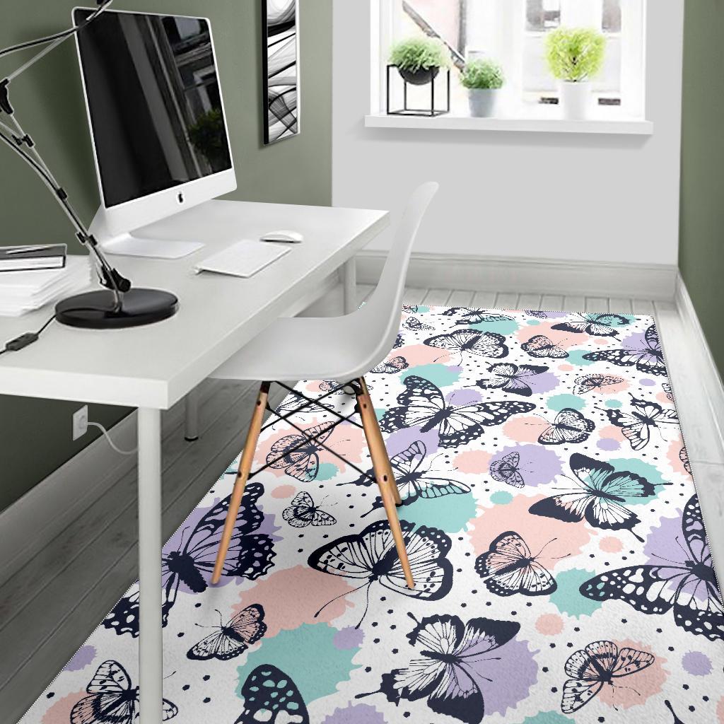 Butterfly pattern Area Rug
