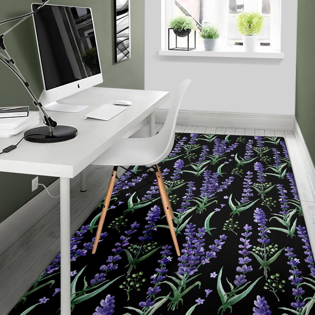 Lavender Pattern Print Design LV01 Area Rugs