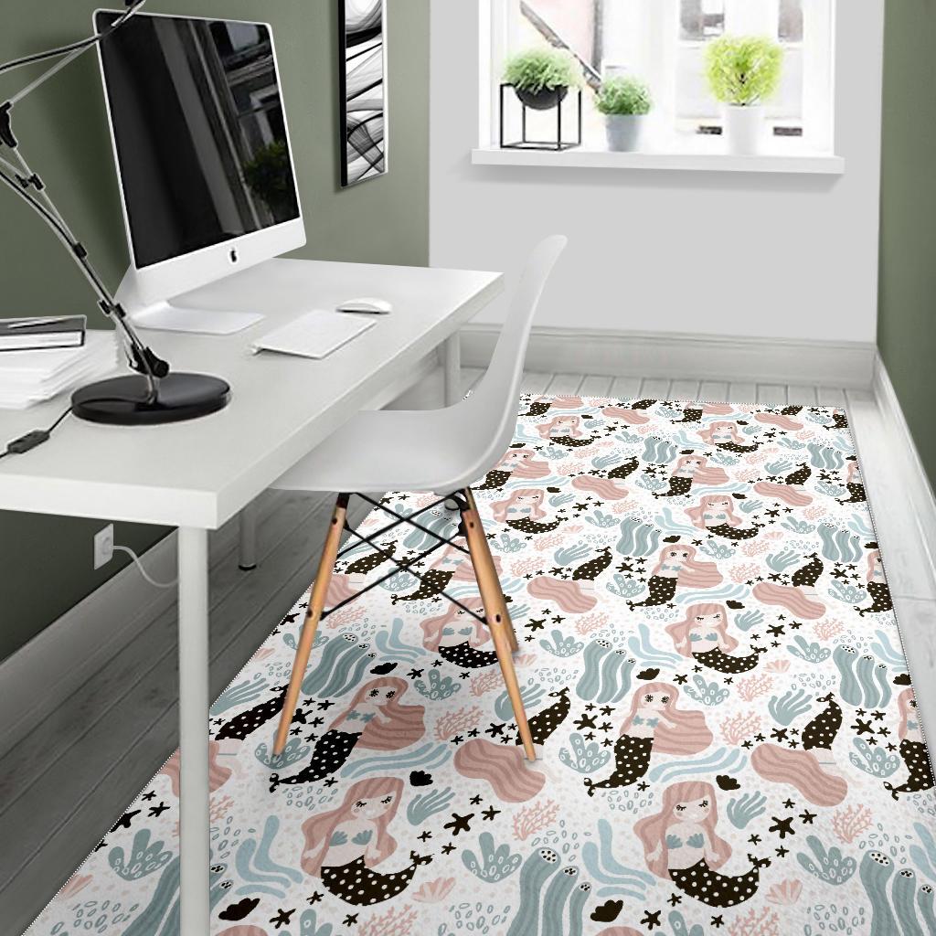 cute mermaid pattern Area Rug