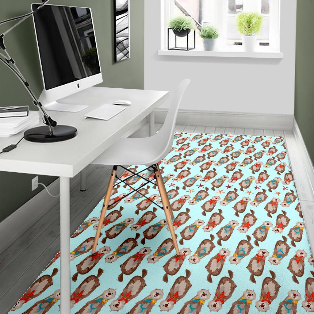 Otter Pattern Background Area Rug