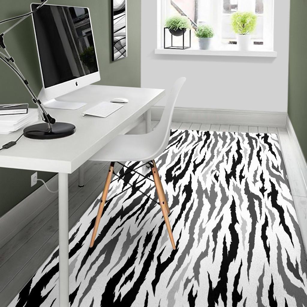Gray Bengal Tiger Pattern Area Rug