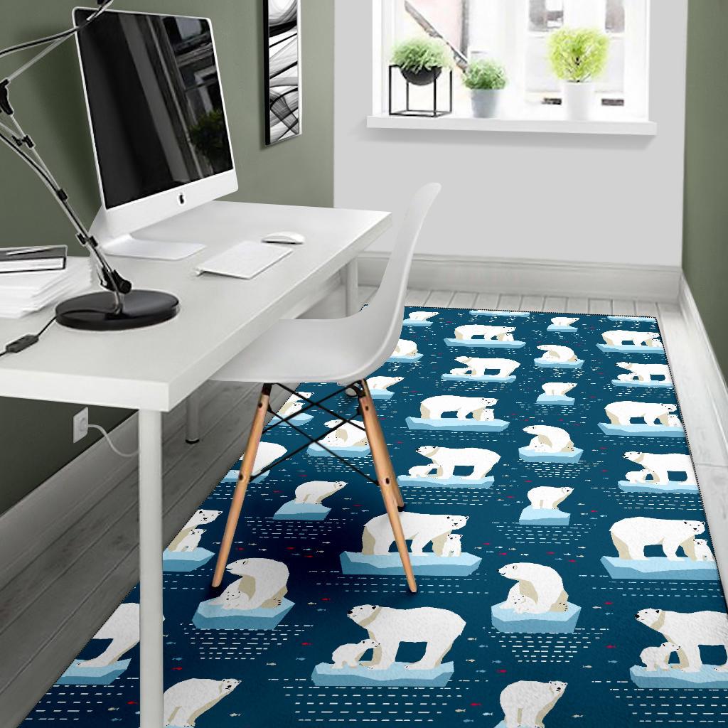 Polar Bear Pattern Print Design PB02 Area Rugs