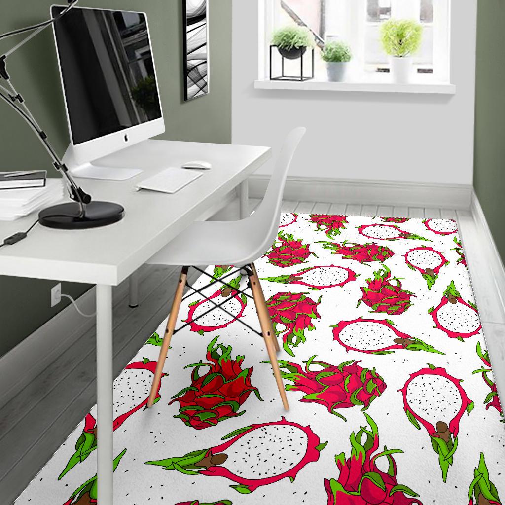 dragon fruits white background Area Rug