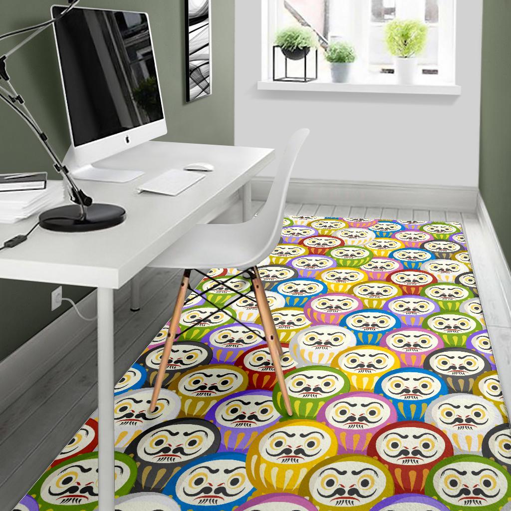 Colorful Daruma Pattern Area Rug