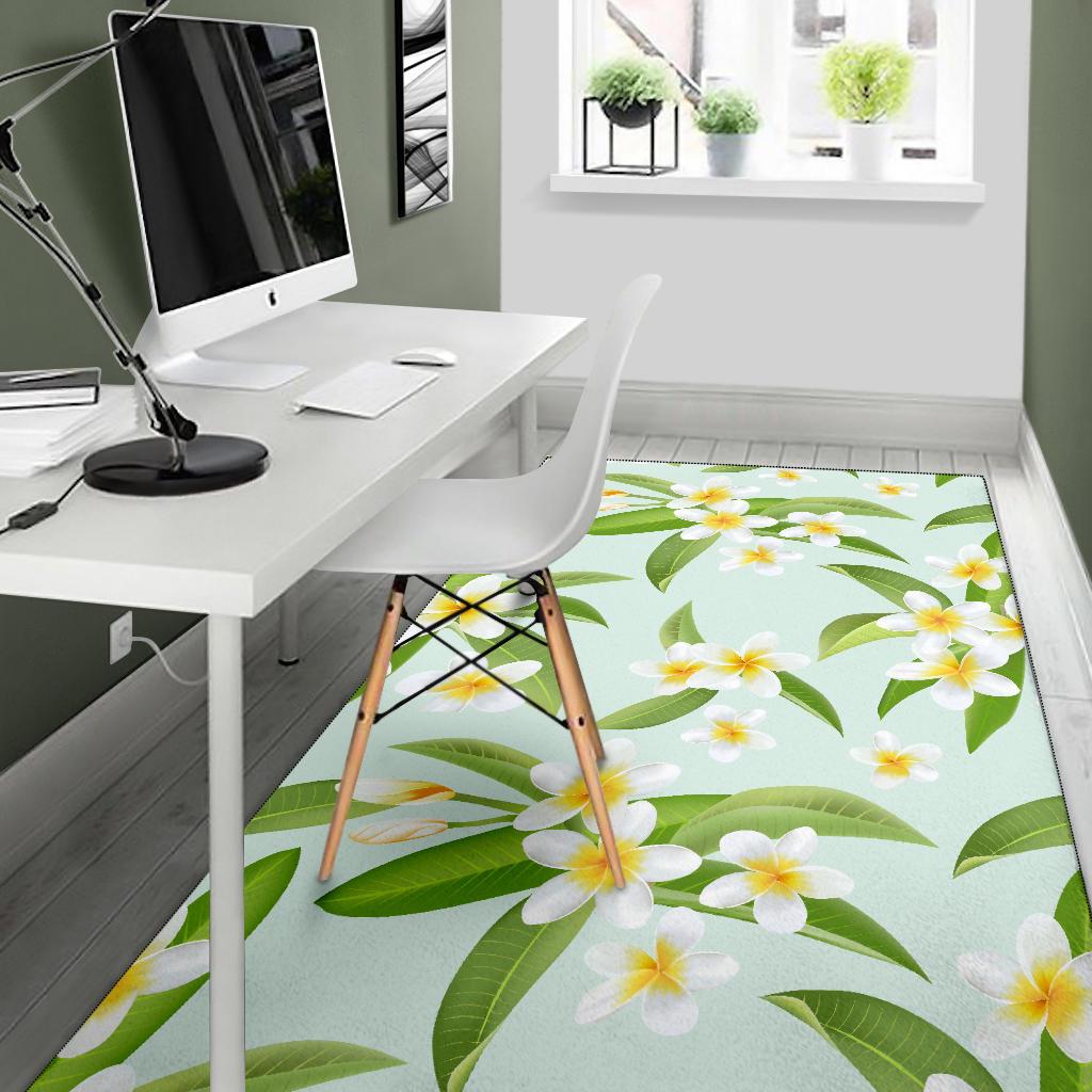 Yellow Plumeria Pattern Print Design PM024 Area Rugs