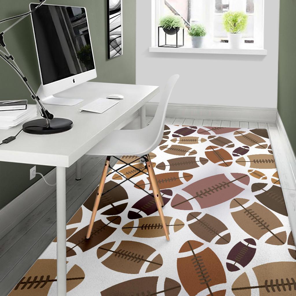 American football ball pattern Area Rug