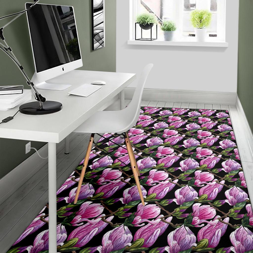 Magnolia Pattern Print Design MAG011 Area Rugs