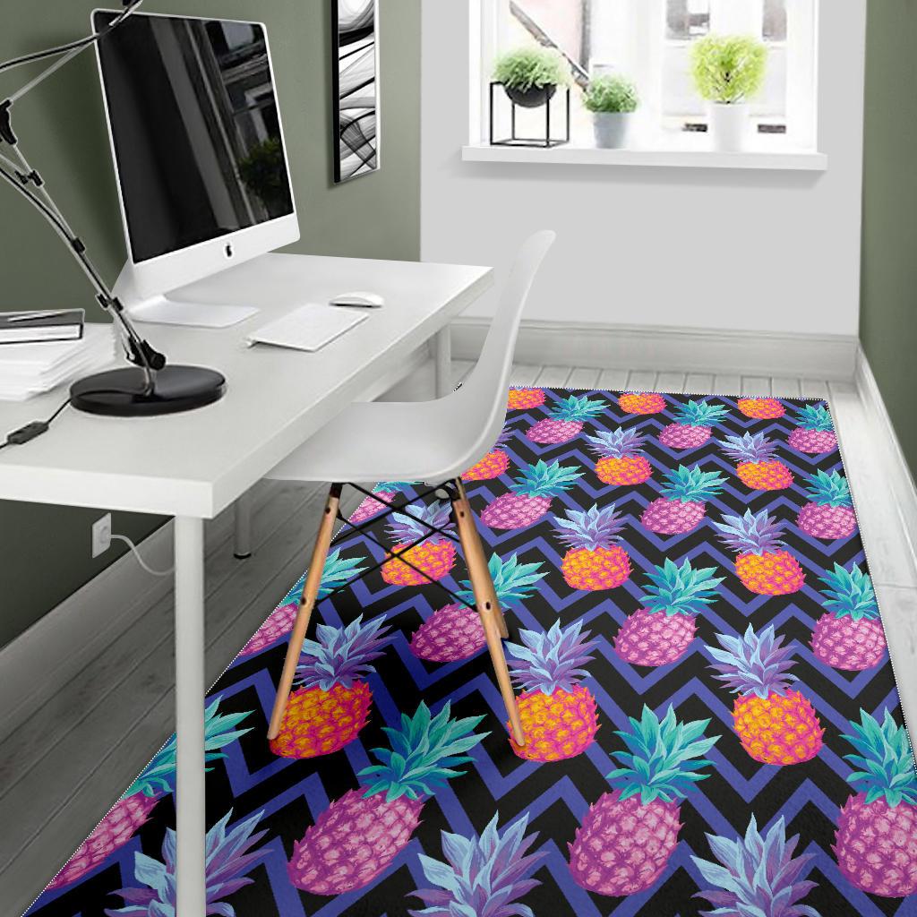 Pineapples pattern zigzag background Area Rug