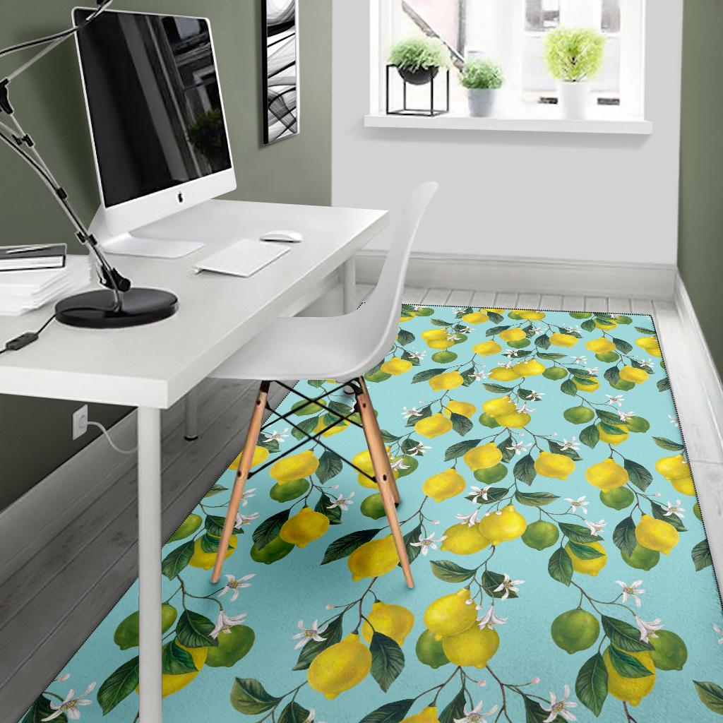 Lemon Pattern Print Design LM05 Area Rugs