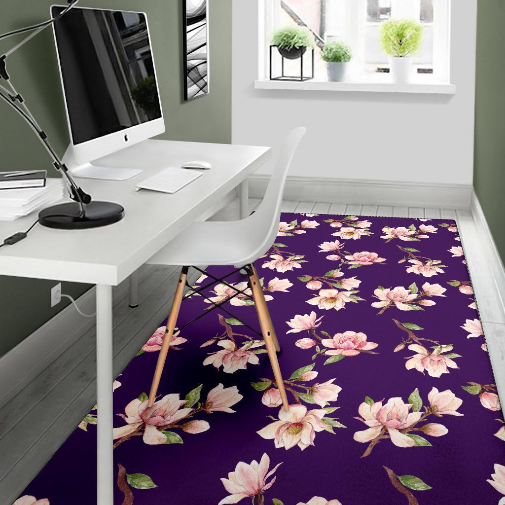 Magnolia Pattern Print Design MAG02 Area Rugs