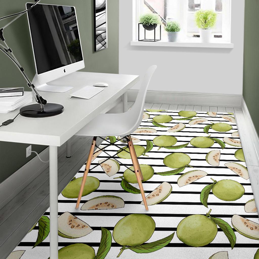 Guava Pattern Stripe background Area Rug