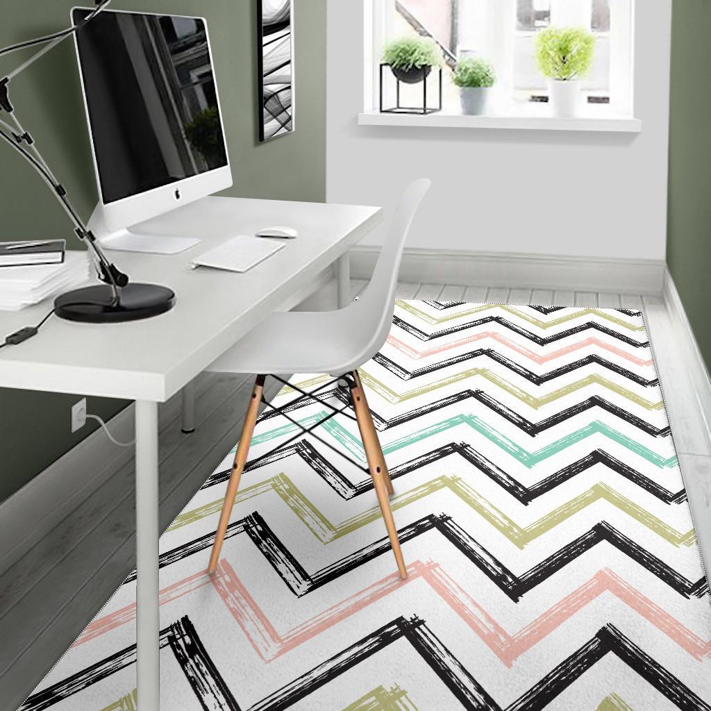 zigzag  chevron paint pattern Area Rug