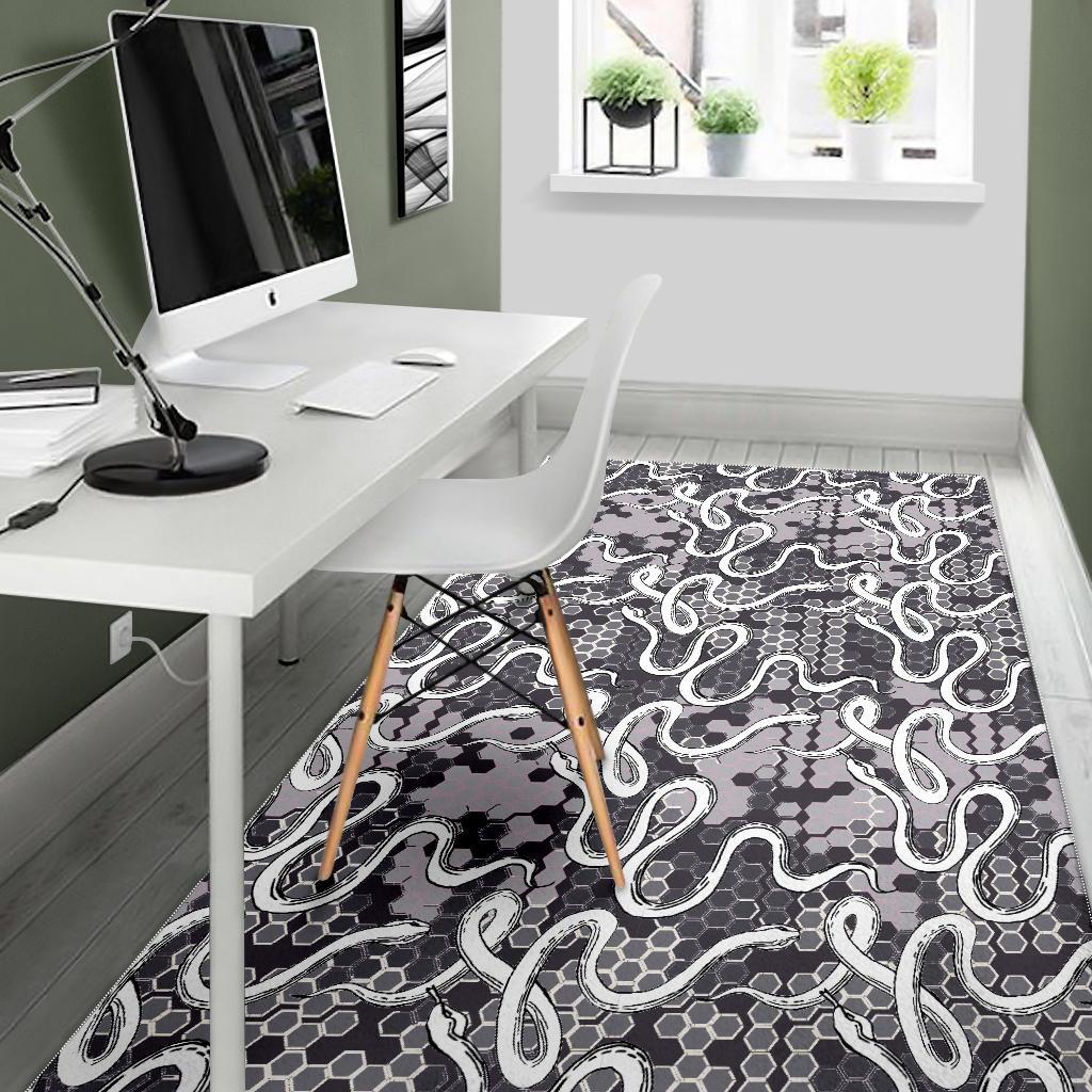 Snake Gray Pattern Area Rug