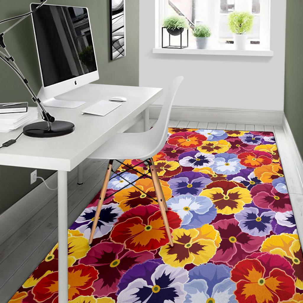 Pansy Pattern Print Design PS01 Area Rugs