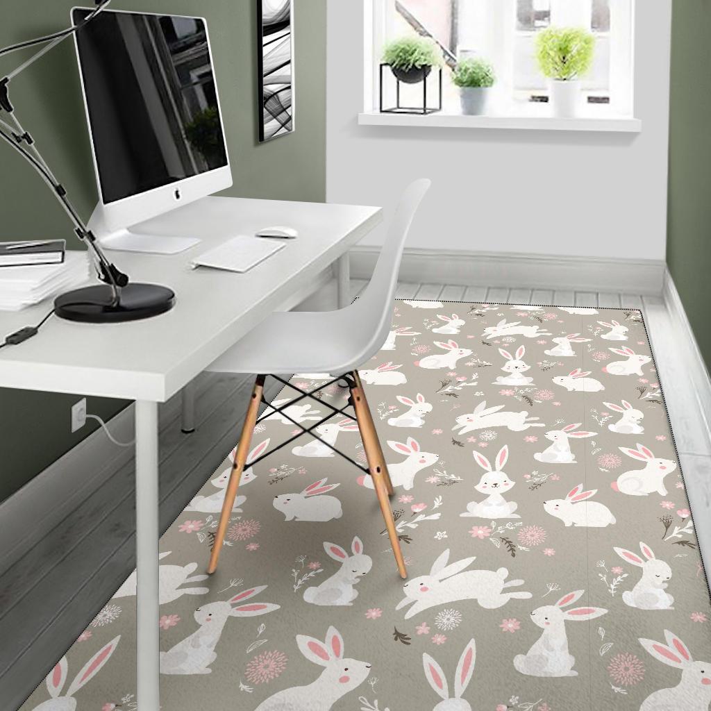 Rabbit Pattern Print Design RB03 Area Rugs