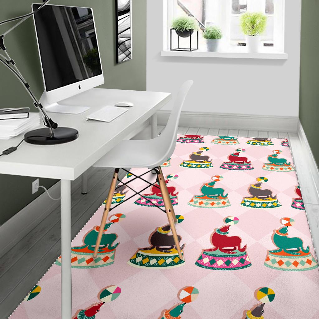 Colorful Sea Lion Pattern Area Rug