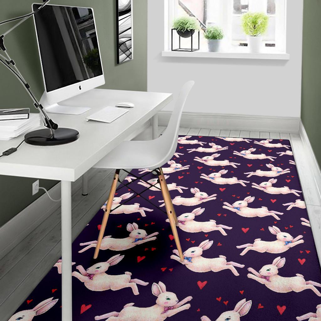 Rabbit Pattern Print Design RB016 Area Rugs