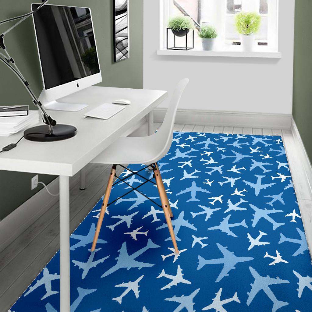 Airplane pattern in the sky Area Rug