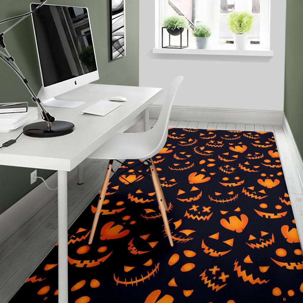 Halloween pattern Pumpkin background Area Rug