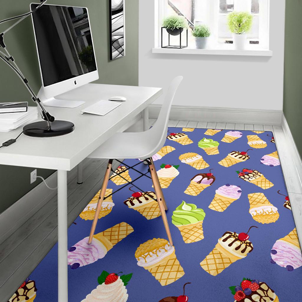 Ice Cream Pattern Print Design IC03 Area Rugs