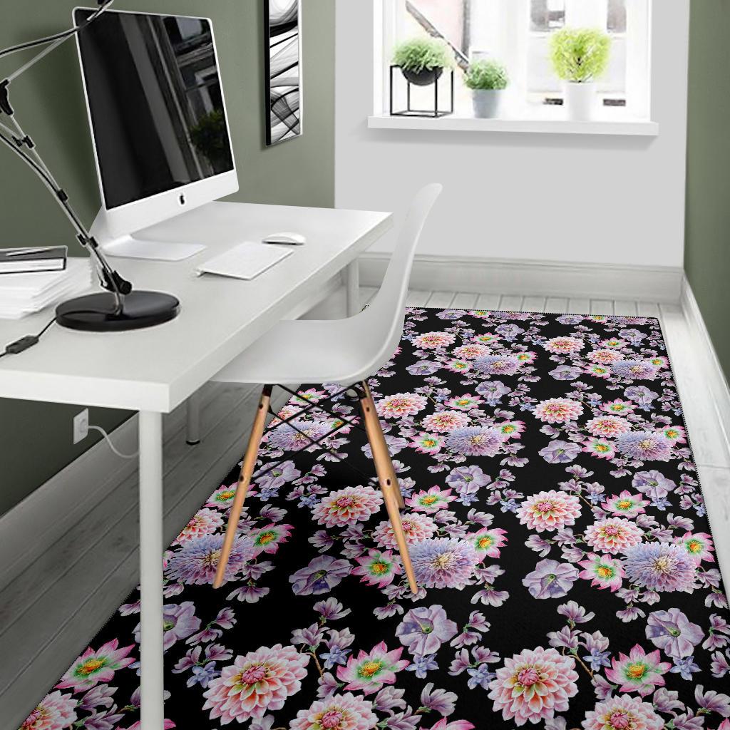 Dahlia Pattern Print Design DH012 Area Rugs