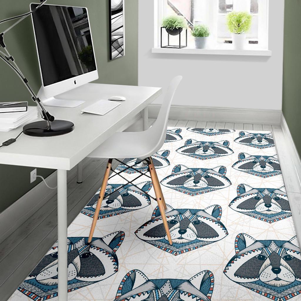 Raccoon Head Pattern Area Rug