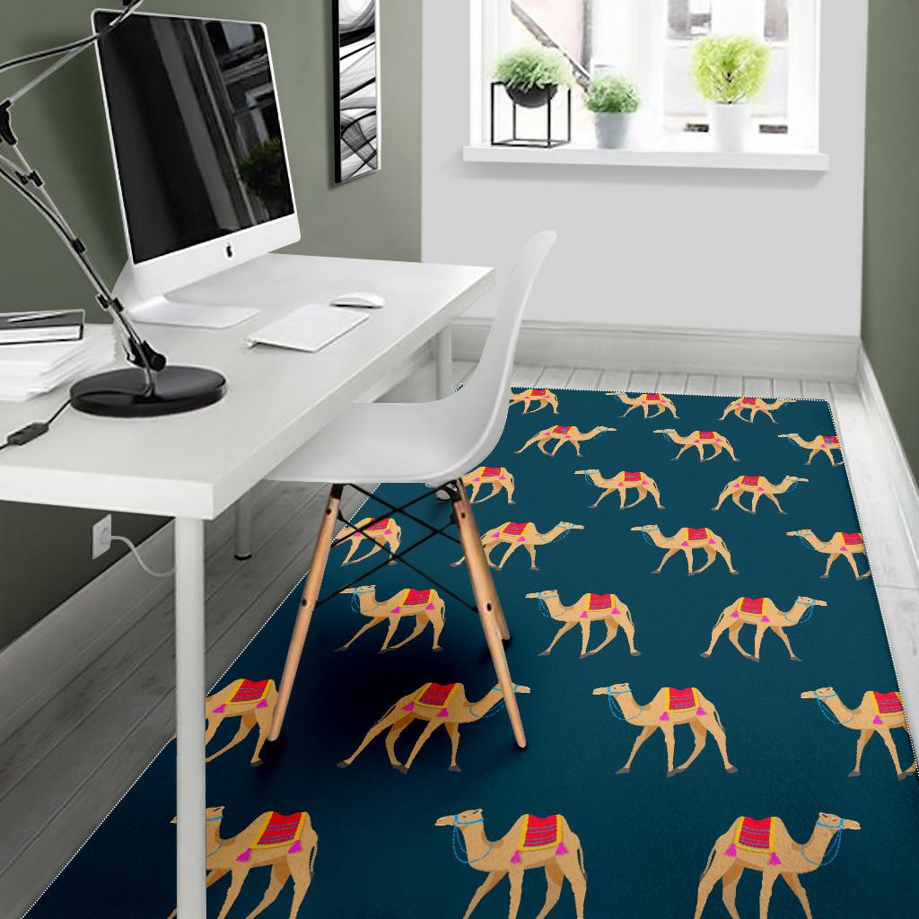 Camel pattern blue blackground Area Rug