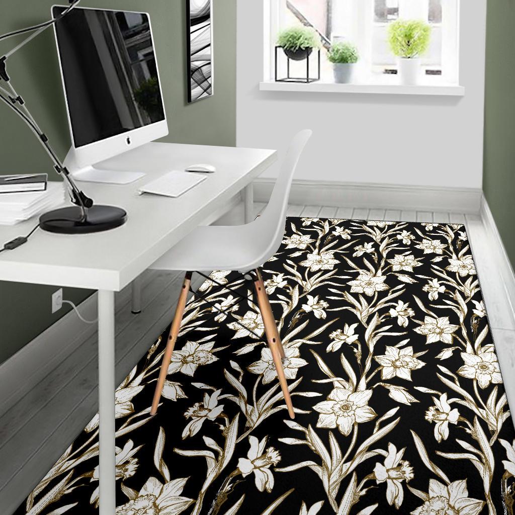 Daffodils Pattern Print Design DF06 Area Rugs