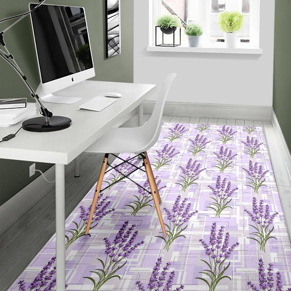Lavender Pattern Theme Area Rug
