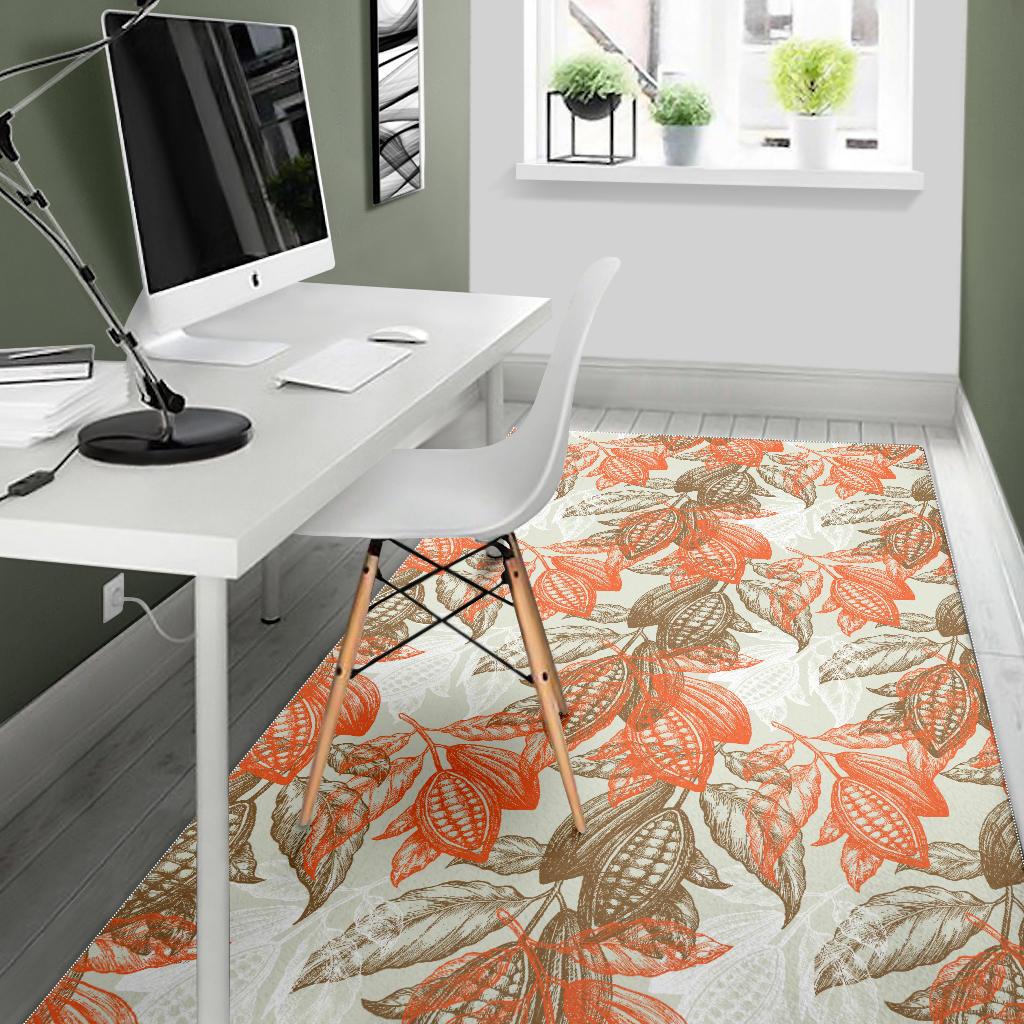 Cocoa beans Cocoa tree pattern Area Rug