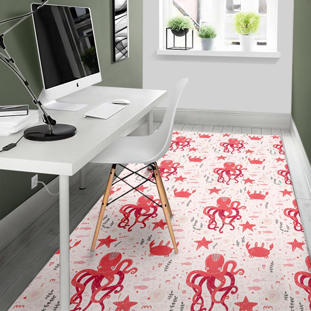 Octopus  Crab Starfish Pattern Area Rug