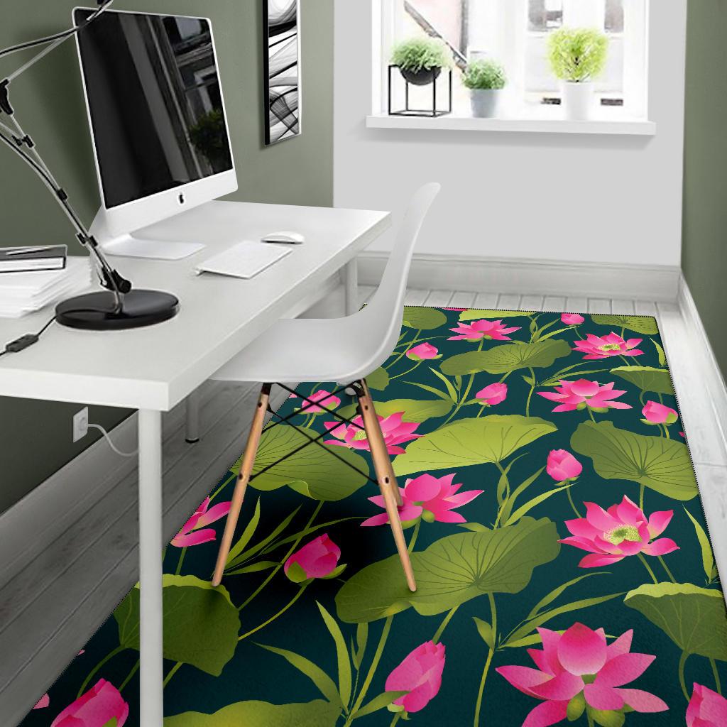 Water Lily Pattern Print Design WL09 Area Rugs
