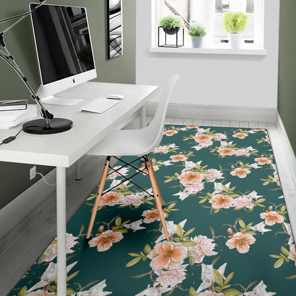Iris Pattern Print Design IR01 Area Rugs