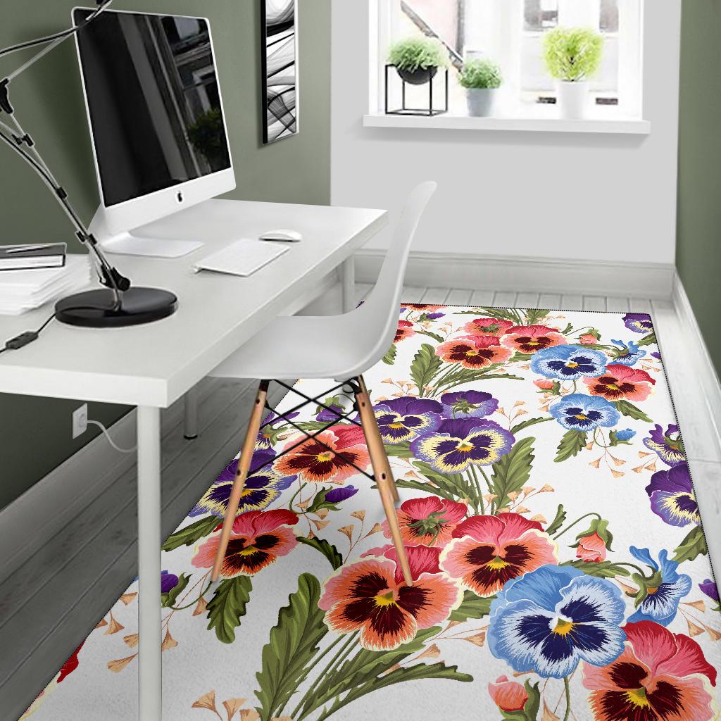 Pansy Pattern Print Design PS06 Area Rugs