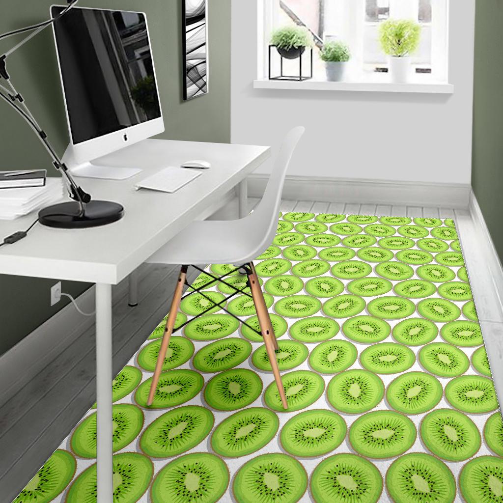 Sliced Kiwi Pattern Background Area Rug