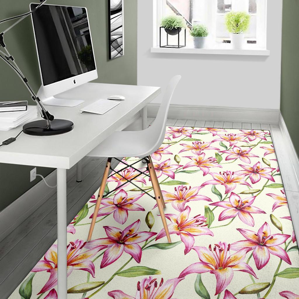 Lily Pattern Print Design LY011 Area Rugs