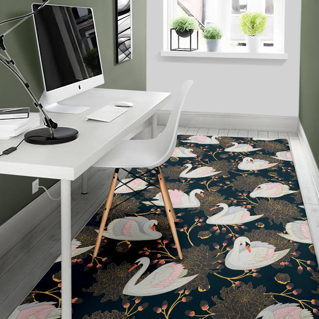 Swan Pattern Area Rug