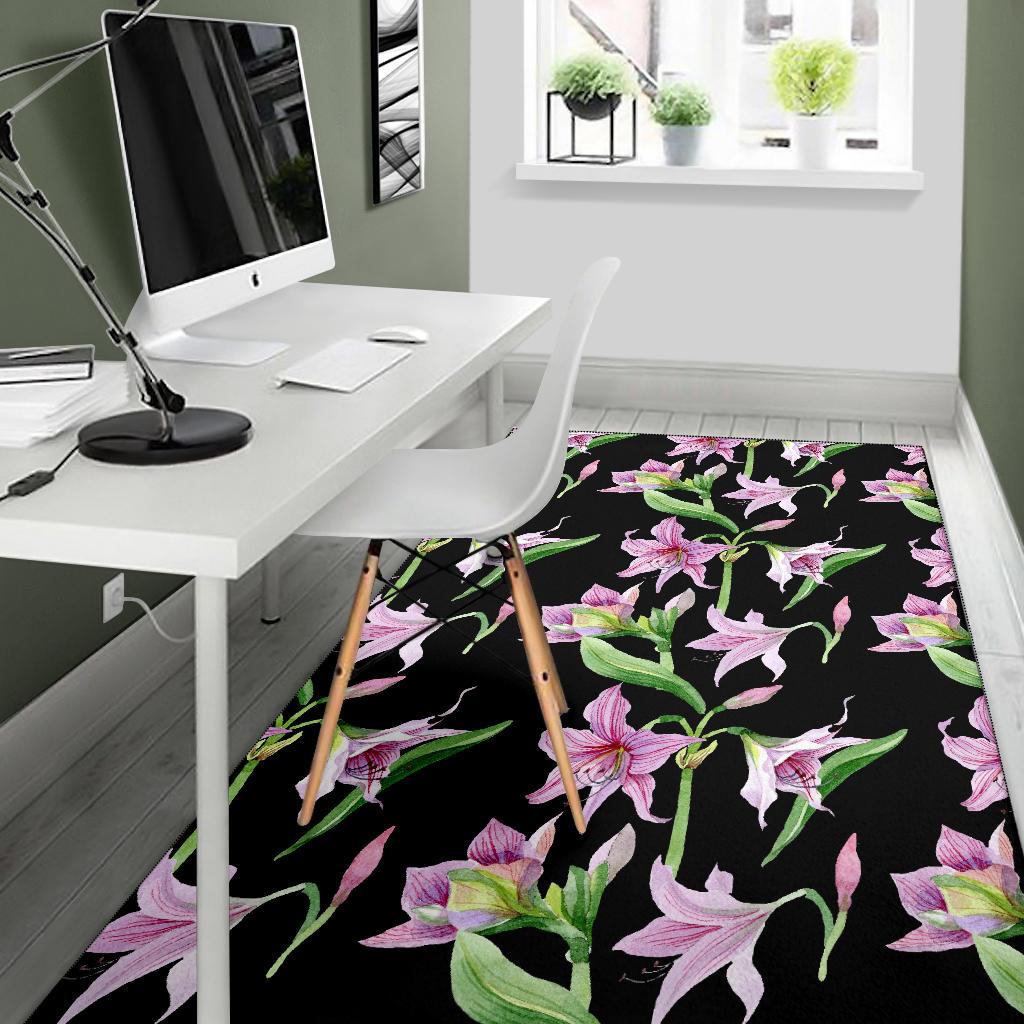 Amaryllis Pattern Print Design AL08 Area Rugs