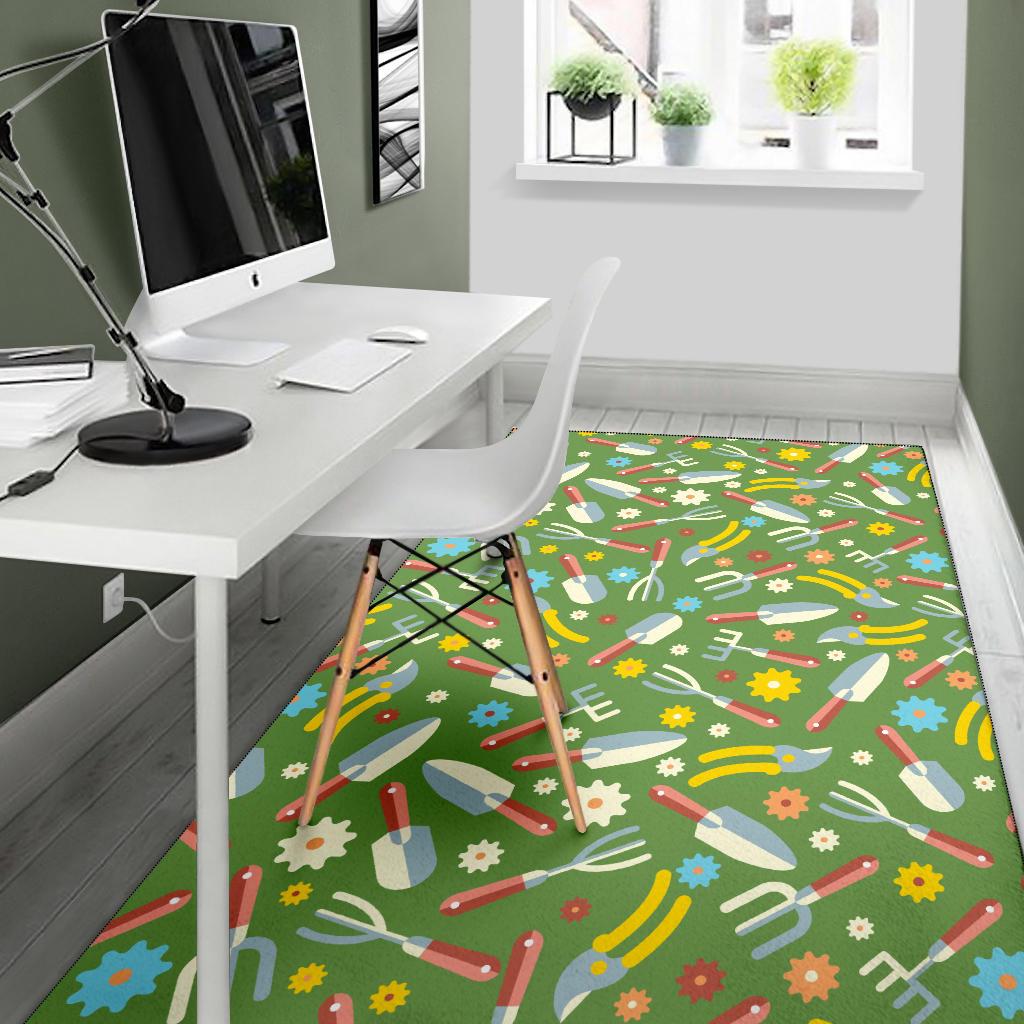 Gardening Pattern Print Design G06 Area Rugs