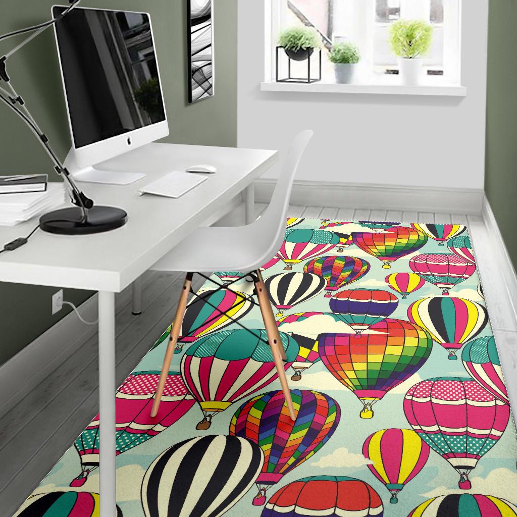 Hot Air Balloon Pattern Background Area Rug