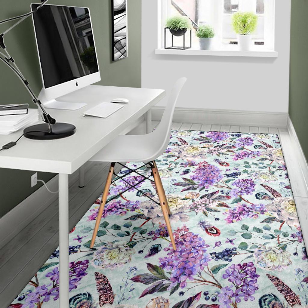 Lilac Pattern Print Design LI06 Area Rugs