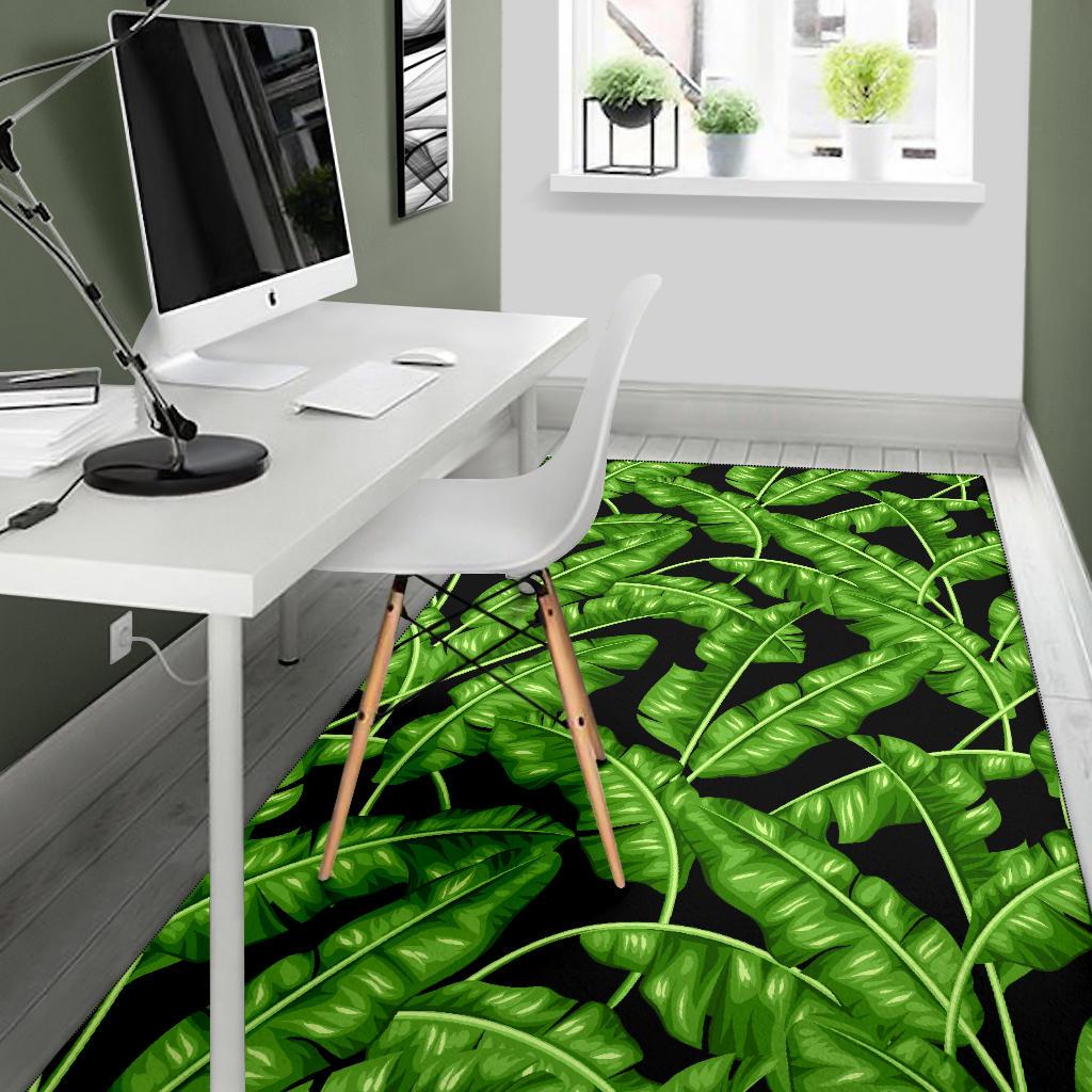 Banana Leaf Pattern Print Design BL01 Area Rugs