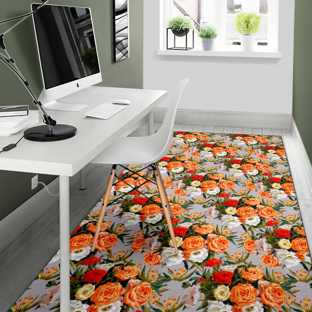 Lisianthus Pattern Print Design LT04 Area Rugs