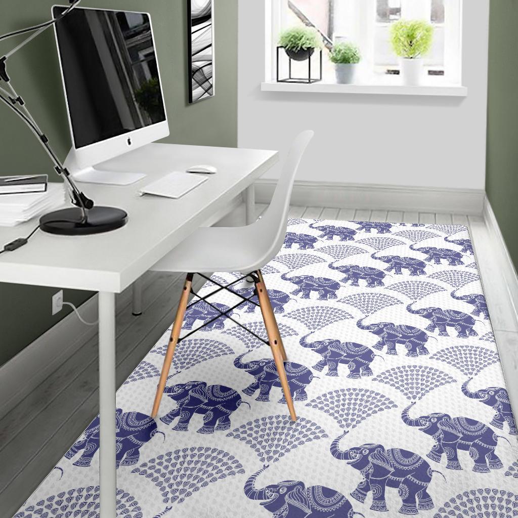 Elephant Pattern Background Area Rug