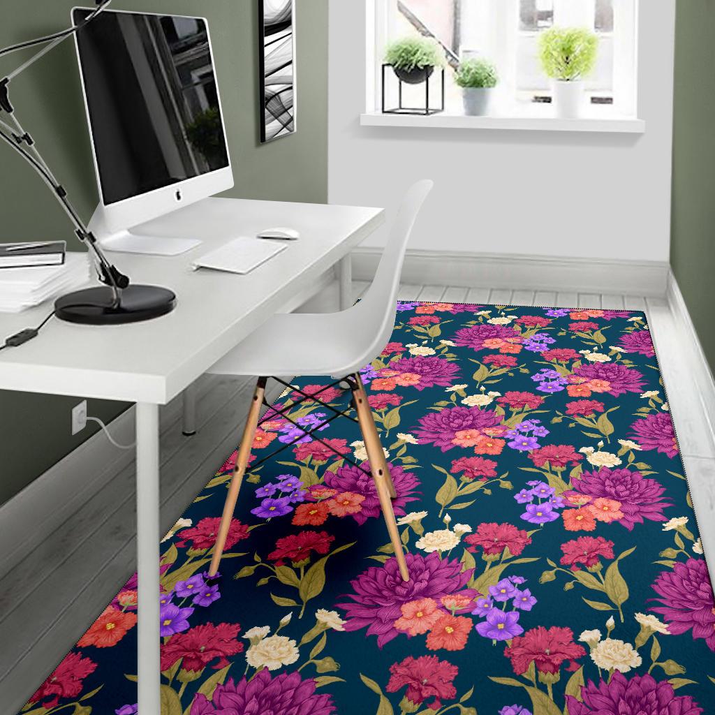 Dahlia Pattern Print Design DH01 Area Rugs