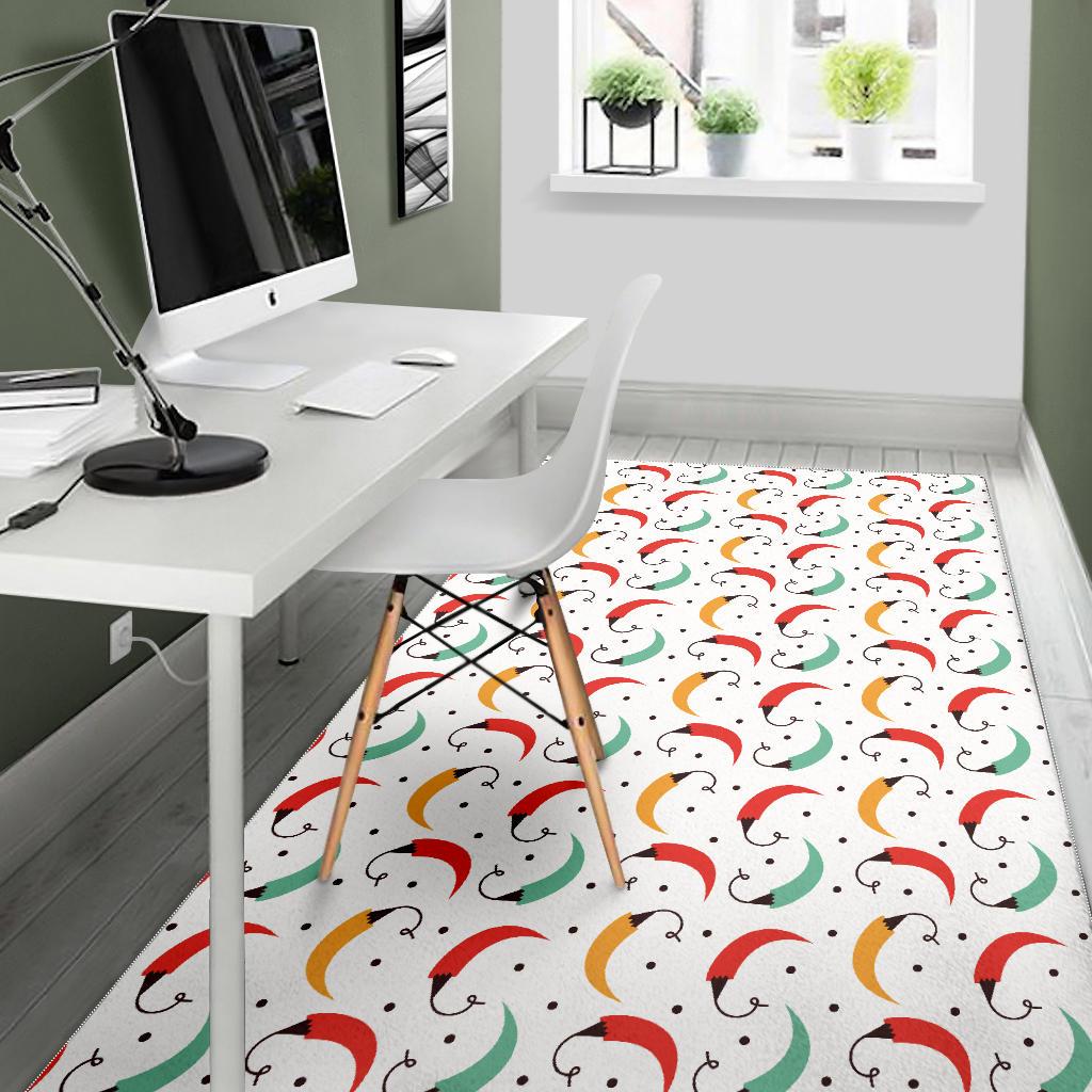 Red Green Yellow Chili Pattern Area Rug