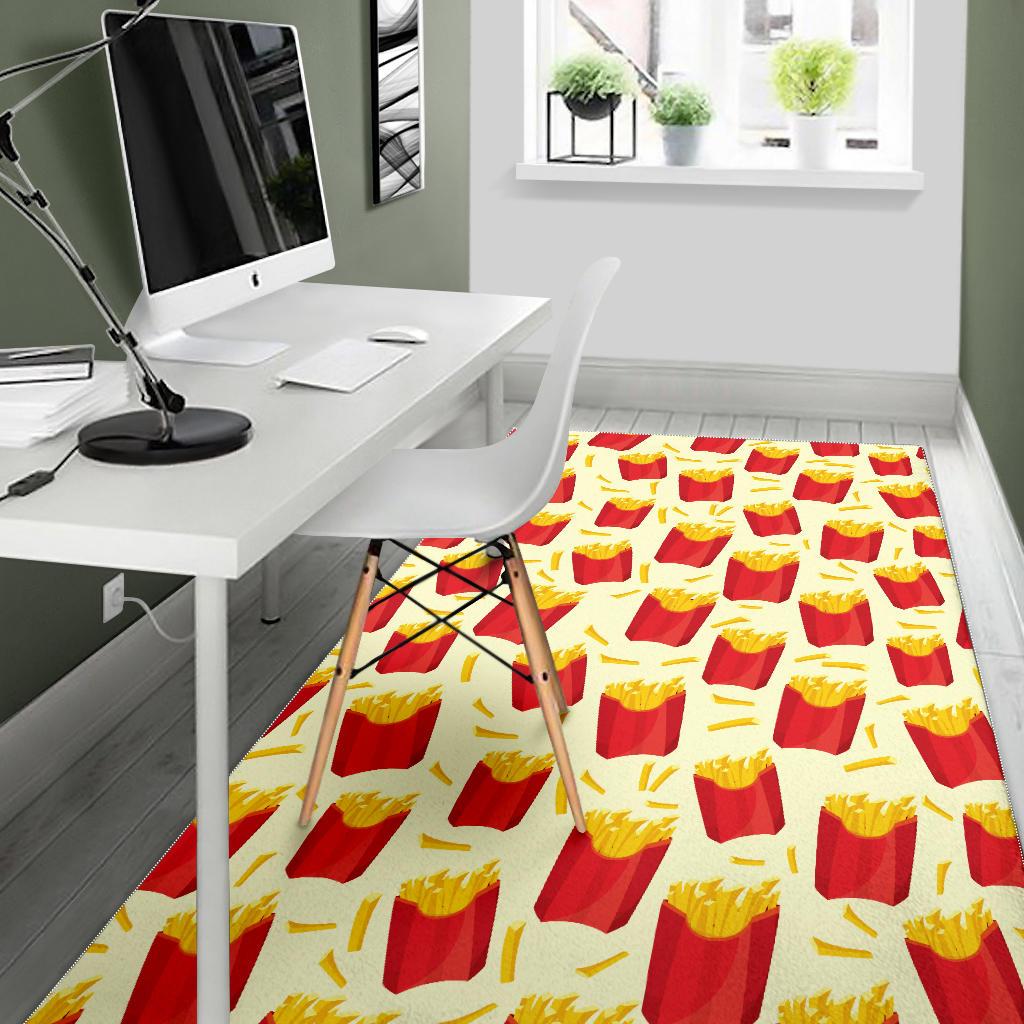 French Fries Pattern Theme Area Rug