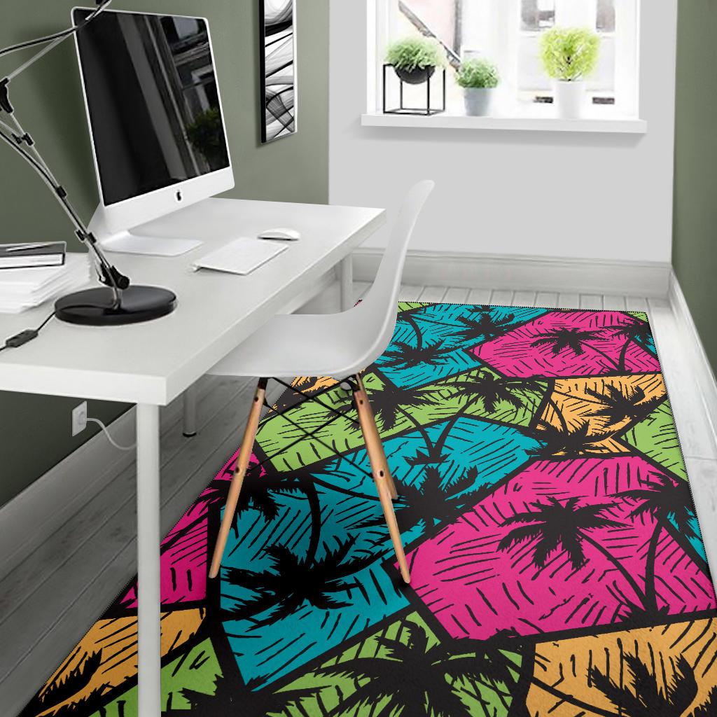 Palm Tree Pattern Print Design PT09 Area Rugs