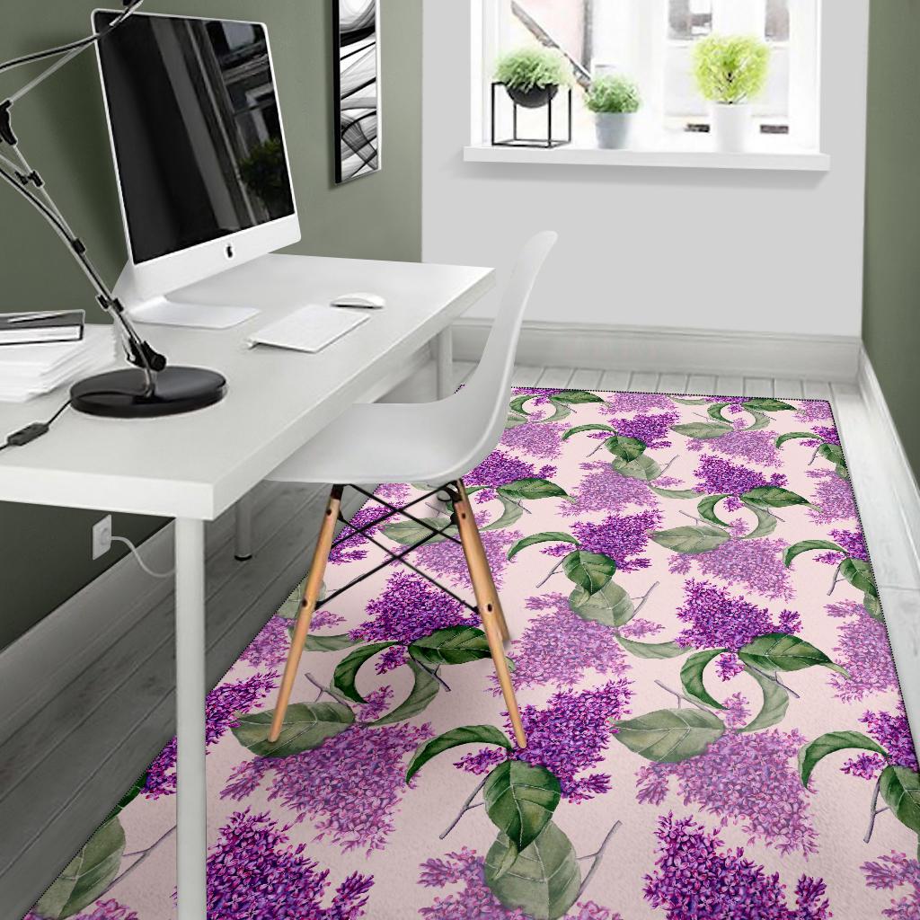 Lilac Pattern Print Design LI02 Area Rugs