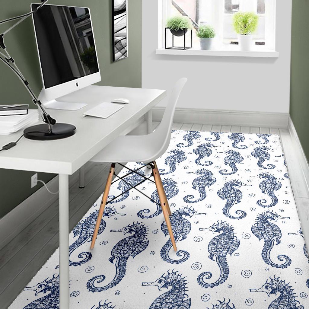 Seahorse pattern background Area Rug